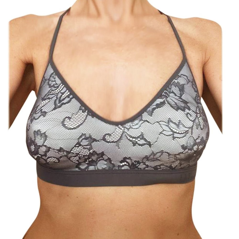LULULEMON LIVE IN LACE BRALETTE IN GREY FOR YOGA